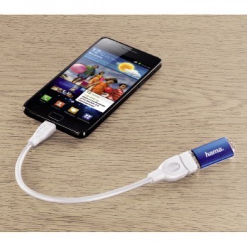 Micro USB OTG adapter, 0,15 méter, fehér