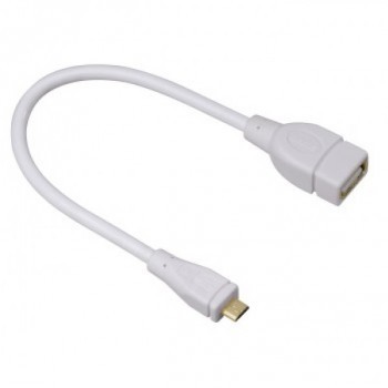 Micro USB OTG adapter, 0,15 méter, fehér