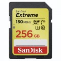 SANDISK SDXC EXTREME KÁRTYA 256GB, 150MB/s V30 UHS-I U3