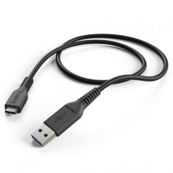 ADATKÁBEL USB 3.1 GEN 1, TYPE-C/USB A, 1M, FEKETE