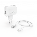 HÁLÓZATI TÖLTŐ, USB,12W, 2.4A + LIGHTNING - USB ADATKÁBEL