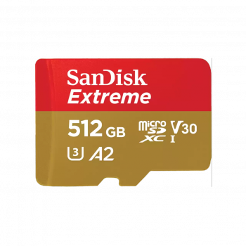 SANDISK MICROSD EXTREME KÁRTYA 512GB, 190/130 MB/s, A2 C10 V30 UHS-I U3