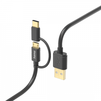 FIC ADATKÁBEL MICRO USB/USB TYPE-C, 2IN1, 1M