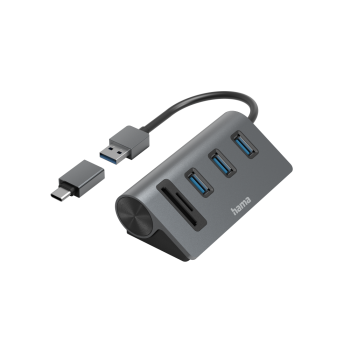 USB 3.2 GEN1 HUB (3USB PORT) + TYPE-C OTG ADAPTER, KÁRTYAOLVASÓ KOMBÓ