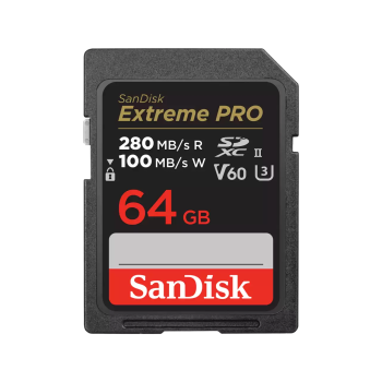 SANDISK SDXC EXTREME PRO KÁRTYA 64GB, 280/100 MB/s, UHS-II, V60, C10