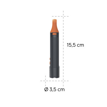 LED ZSEBLÁMPA „FLX350”, ELEMES, ALUMÍNIUM, 4 ÜZEMMÓD + SOS, ÜTÉSÁLLÓ, ZOOM