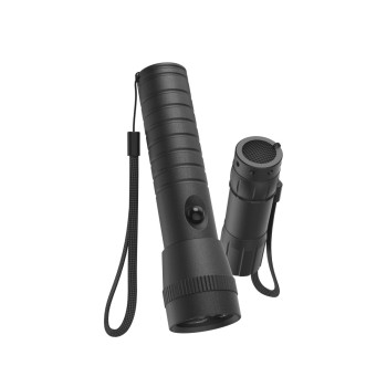 LED ZSEBLÁMPA „FL-DUO”, ELEMES, ALUMÍNIUM, 2 DB