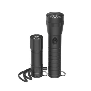 LED ZSEBLÁMPA „FL-DUO”, ELEMES, ALUMÍNIUM, 2 DB