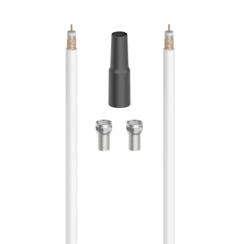 SAT-KIT 10M KOAX, 100dB, 2DB F CSATLAKOZÓ, 1DB IDŐJÁRÁSÁLLÓ TÖMÍTÉS