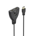HDMI KÖZÖSÍTŐ, ARANYOZOTT, 2 BEMENET - 1 KIMENET