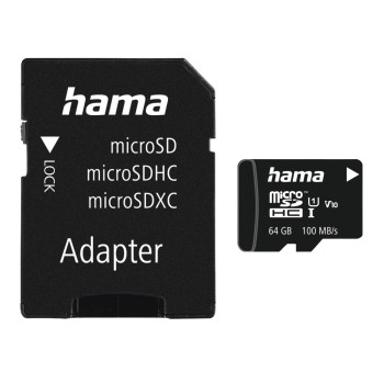HAMA MICROSD KÁRTYA 64GB, 100MB/S, CL10