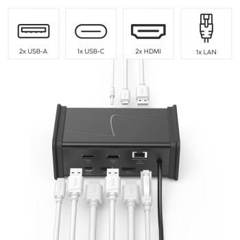 USB 3.1 USB-C, 9IN1 DOKKOLÓ ADAPTER (2x HDMI™, USB-A, USB-C, LAN)