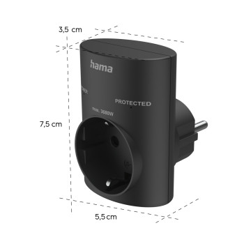 HÁLÓZATI TÚLFESZÜLTSÉG VÉDŐ ADAPTER, FEKETE