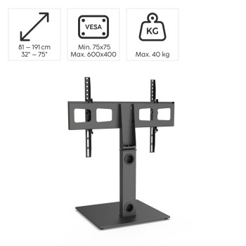 HAMA TV ÁLLVÁNY FORGATHATÓ, ÁLLÍTHATÓ MAGASSÁGÚ (MAX. 76 CM), 600x400, 75