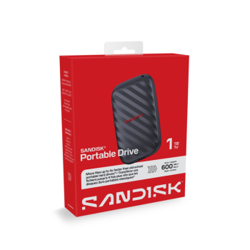 SANDISK SSD PORTABLE DRIVE, 1TB, 600MB/s, USB 3.2 Gen 2