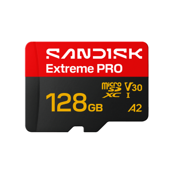 SANDISK microSDXC EXTREME PRO KÁRTYA 128GB, UHS-I, R250MB/S, W120MB/S, 5K, 4K UHD