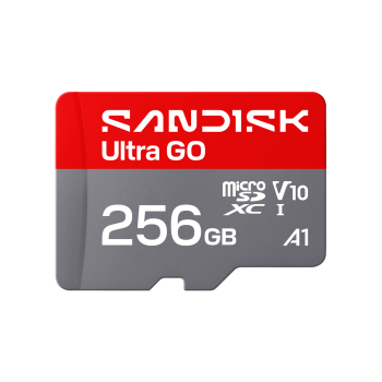 SANDISK microSDXC ULTRA GO KÁRTYA 256GB, R190 MB/S, UHS-I, V10, U1, C10, A1