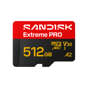 SANDISK microSDXC EXTREME PRO KÁRTYA 512GB, UHS-I, R250MB/S, W170MB/S, 5K, 4K UHD