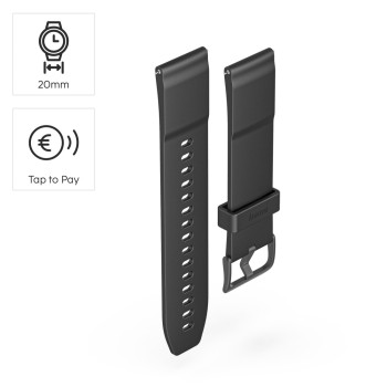 HAMA NFC FIZETŐ ÓRASZÍJ 20MM, FEKETE