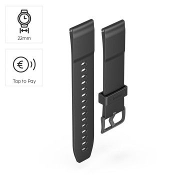 HAMA NFC FIZETŐ ÓRASZÍJ 22MM, FEKETE