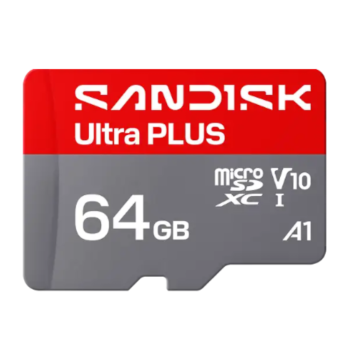 SANDISK microSDXC Ultra Plus 64GB (UHS-I, V10, U1, C10, A1, R150MB/s, Full HD)