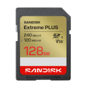 SANDISK SDXC Extreme PLUS 128GB (UHS-I, V30, U3, R240 MB/s / W120MB/s, 4K UHD)