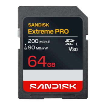 SANDISK SDXC Extreme PRO 64GB, 200/90MB/s, UHS-I, V30, U3, 4K UHD