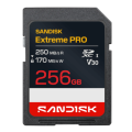 SANDISK SDXC Extreme PRO 256GB, 250/170MB/s, UHS-I, V30, U3, 4K UHD