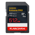 SANDISK SDXC Extreme PRO 512GB, 250/170MB/s, UHS-I, V30, U3, 4K UHD